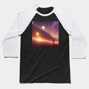 Planets Nebula Cloud In Dark Space Baseball T-Shirt